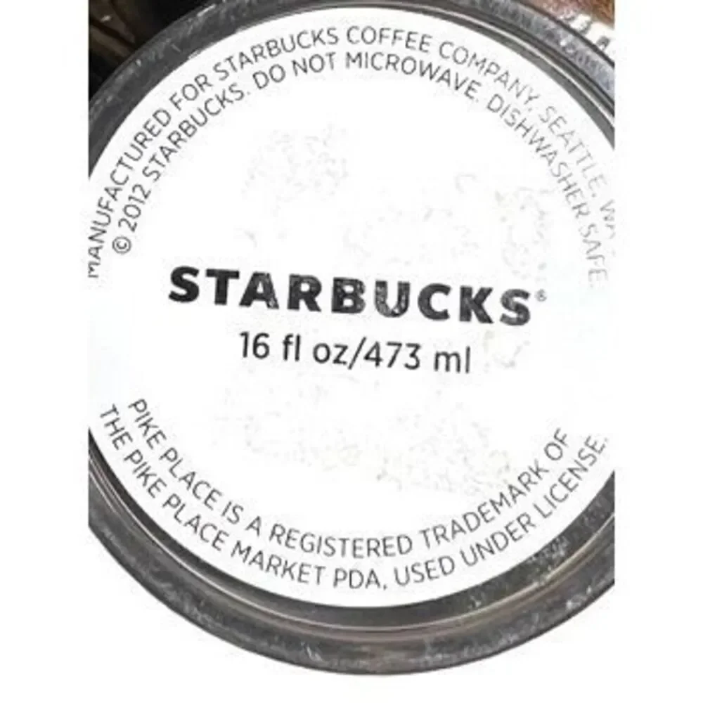 Starbucks Pikes Place Market 16oz Tumbler Brown Acrylic Travel Mug
